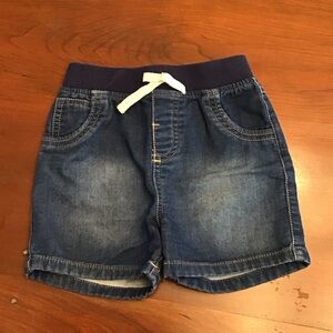 Cat & Jack Dark Blue Denim Shorts with Elastic Waistband